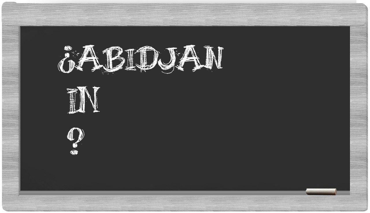 ¿Abidjan en sílabas?