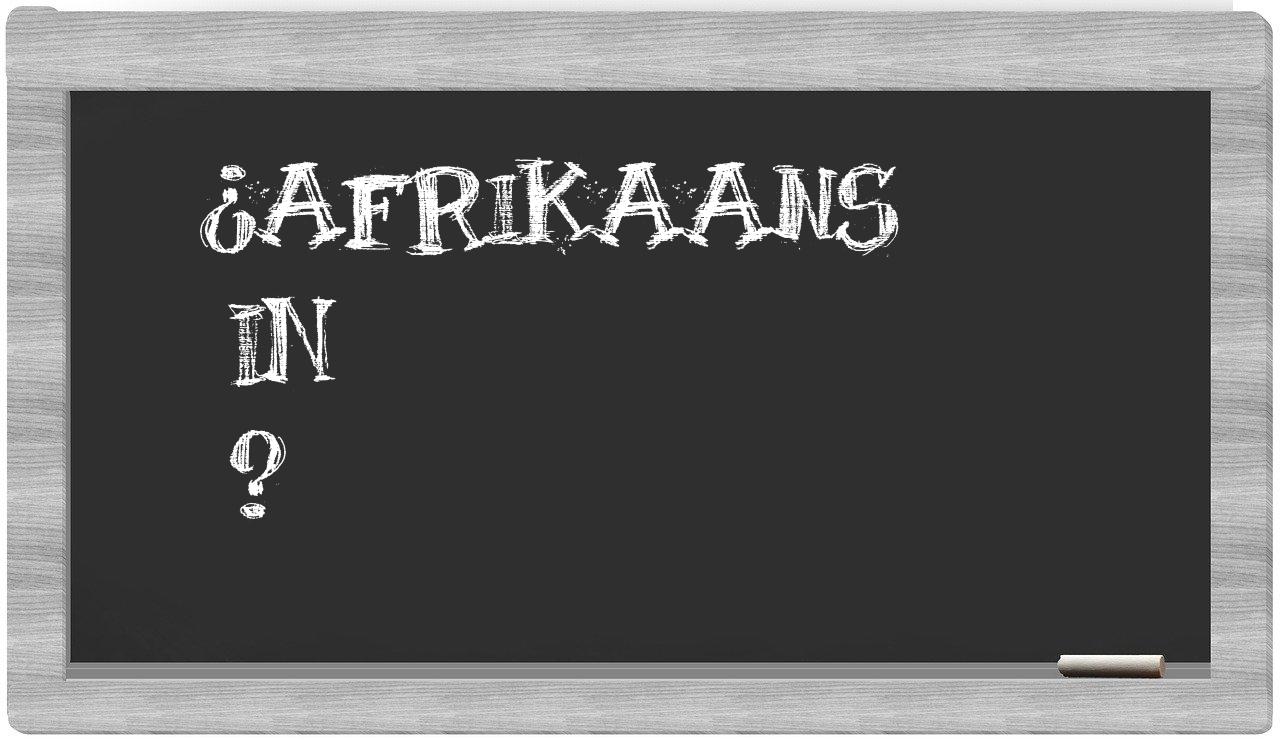 ¿Afrikaans en sílabas?
