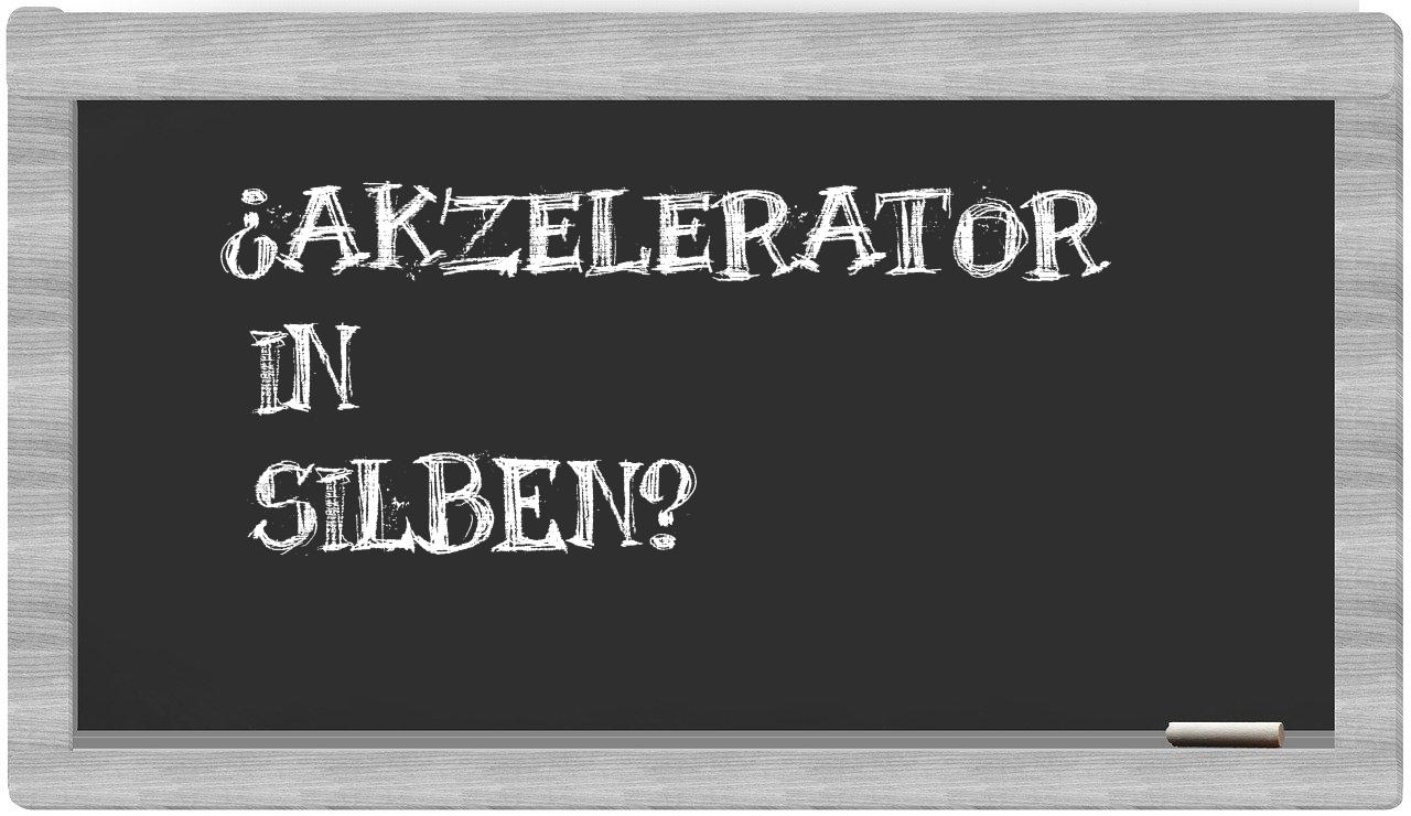 Akzelerator in syllables