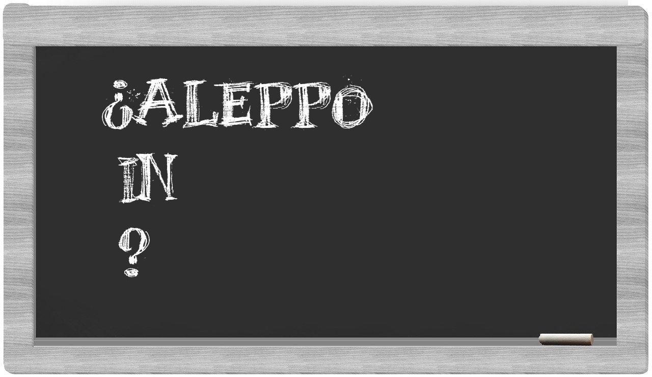 ¿Aleppo en sílabas?