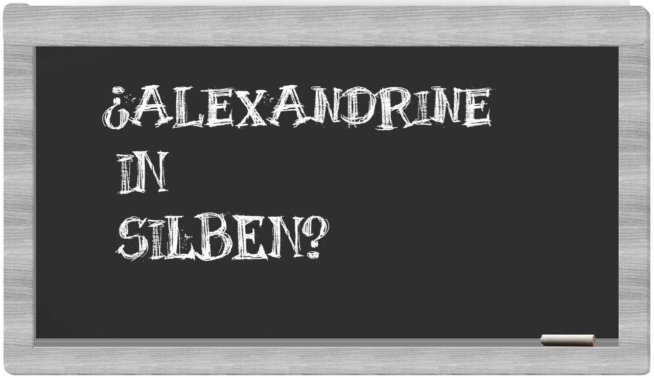 Alexandrine in syllables