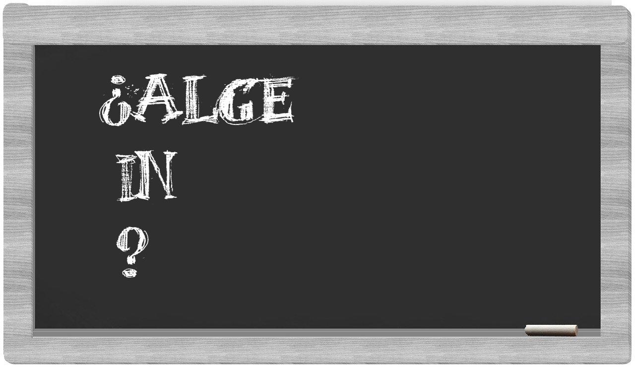 ¿Alge en sílabas?