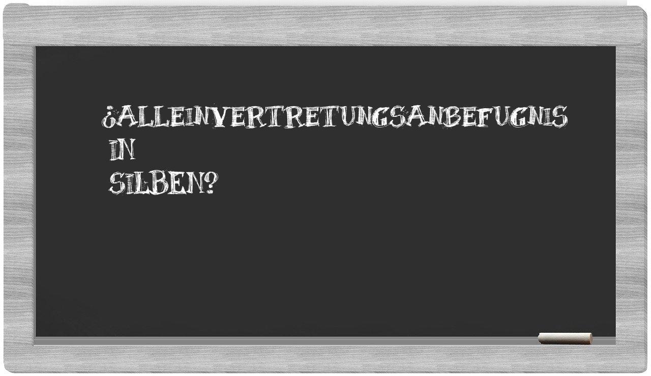 Alleinvertretungsanbefugnis in syllables