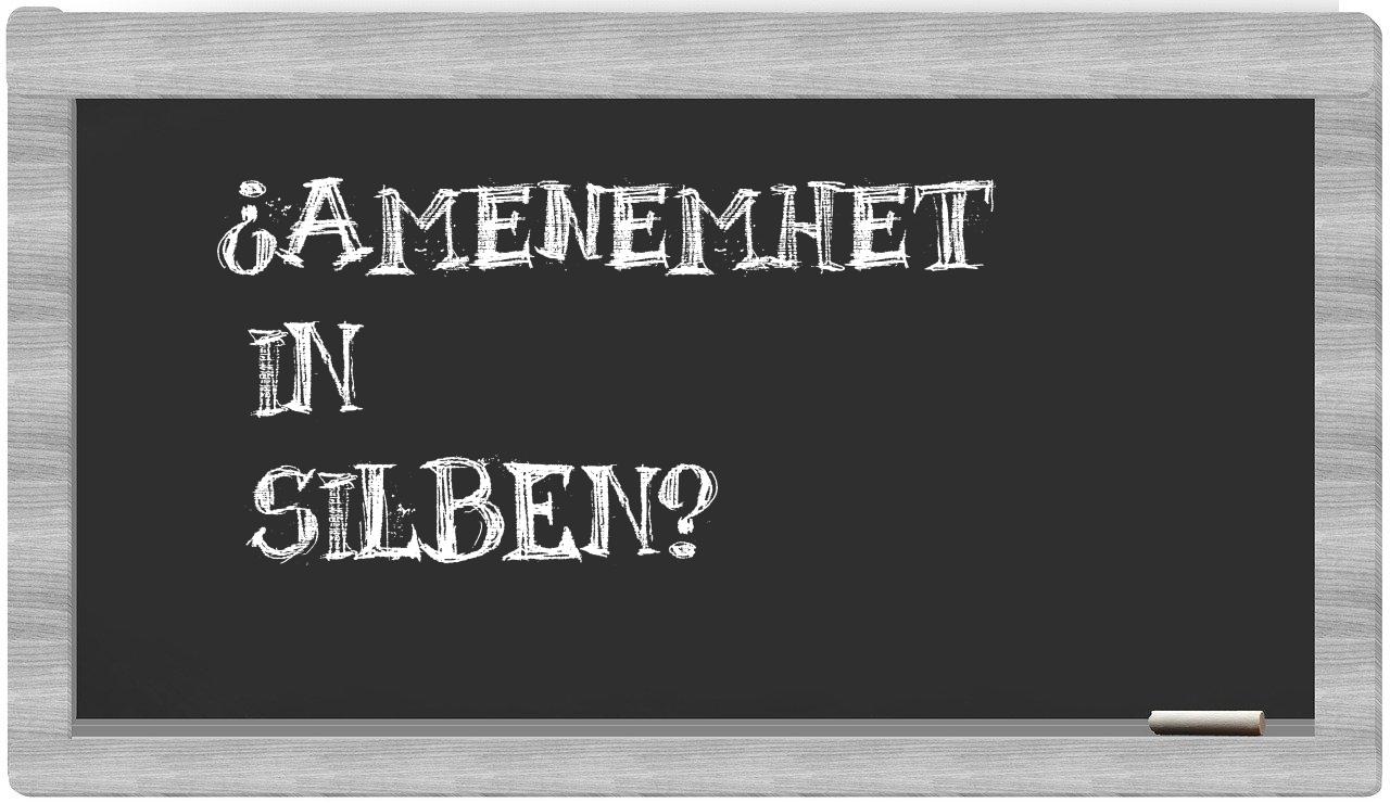 Amenemhet in syllables