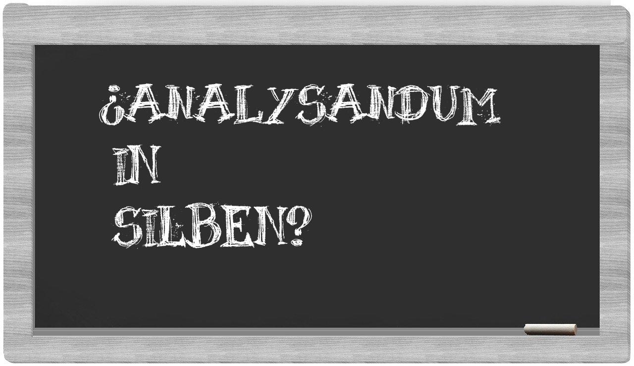 Analysandum in syllables
