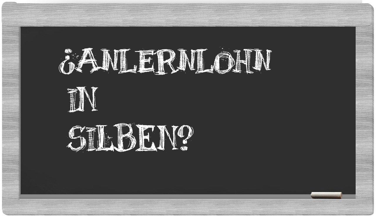 Anlernlohn in syllables