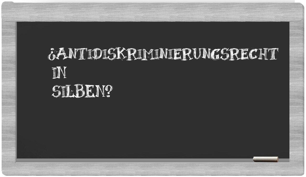 Antidiskriminierungsrecht in syllables