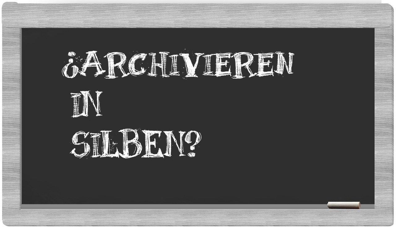 Archivieren in syllables