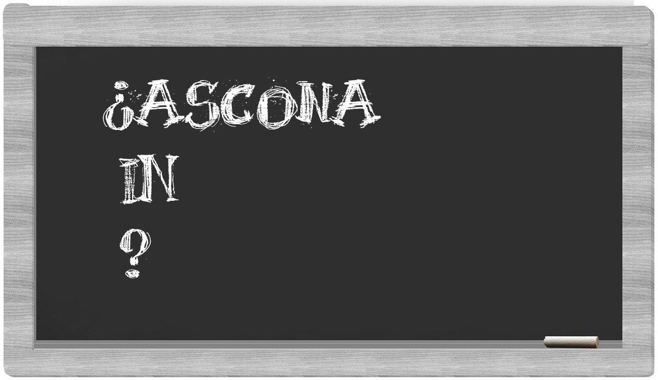 ¿Ascona en sílabas?