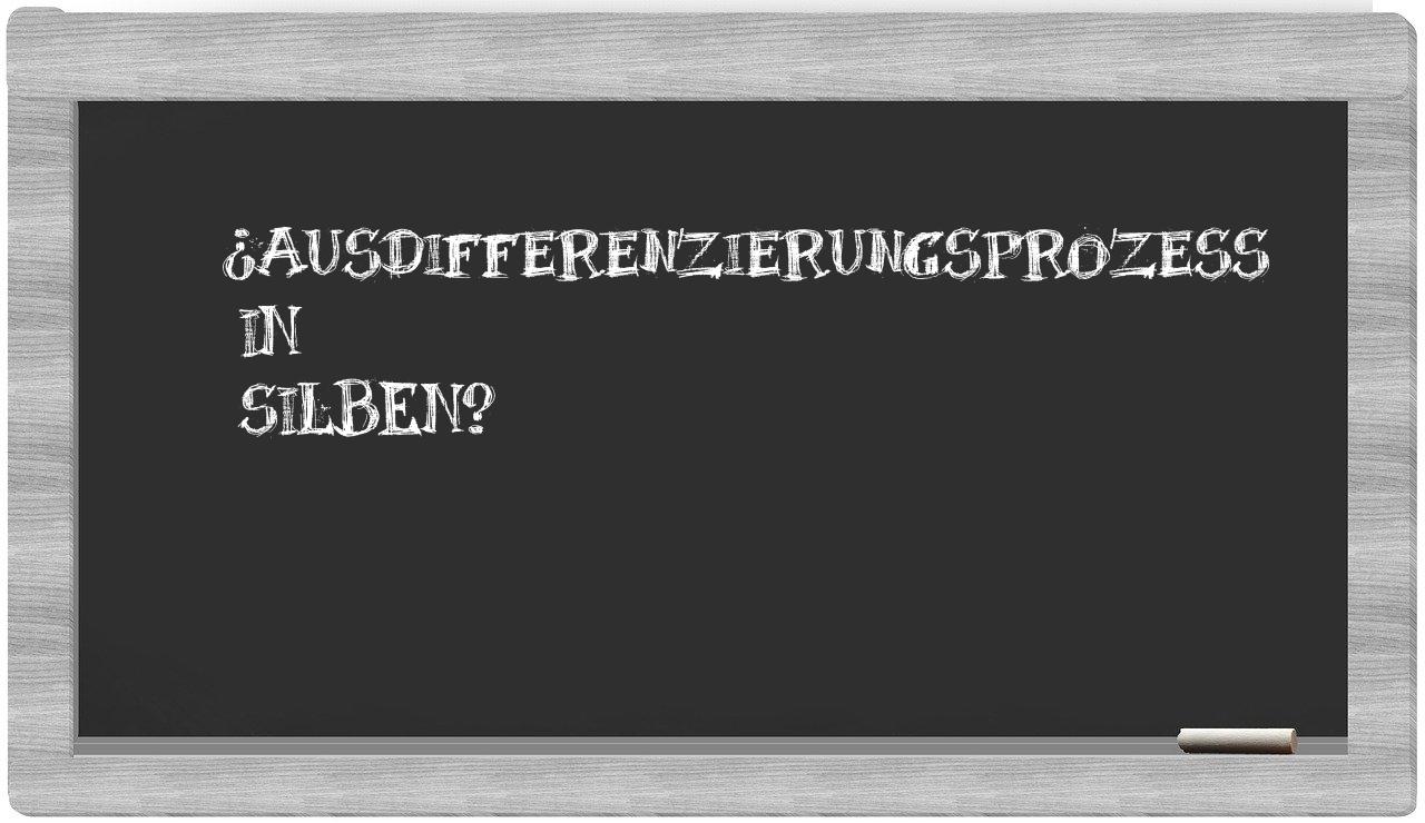 Ausdifferenzierungsprozess in syllables