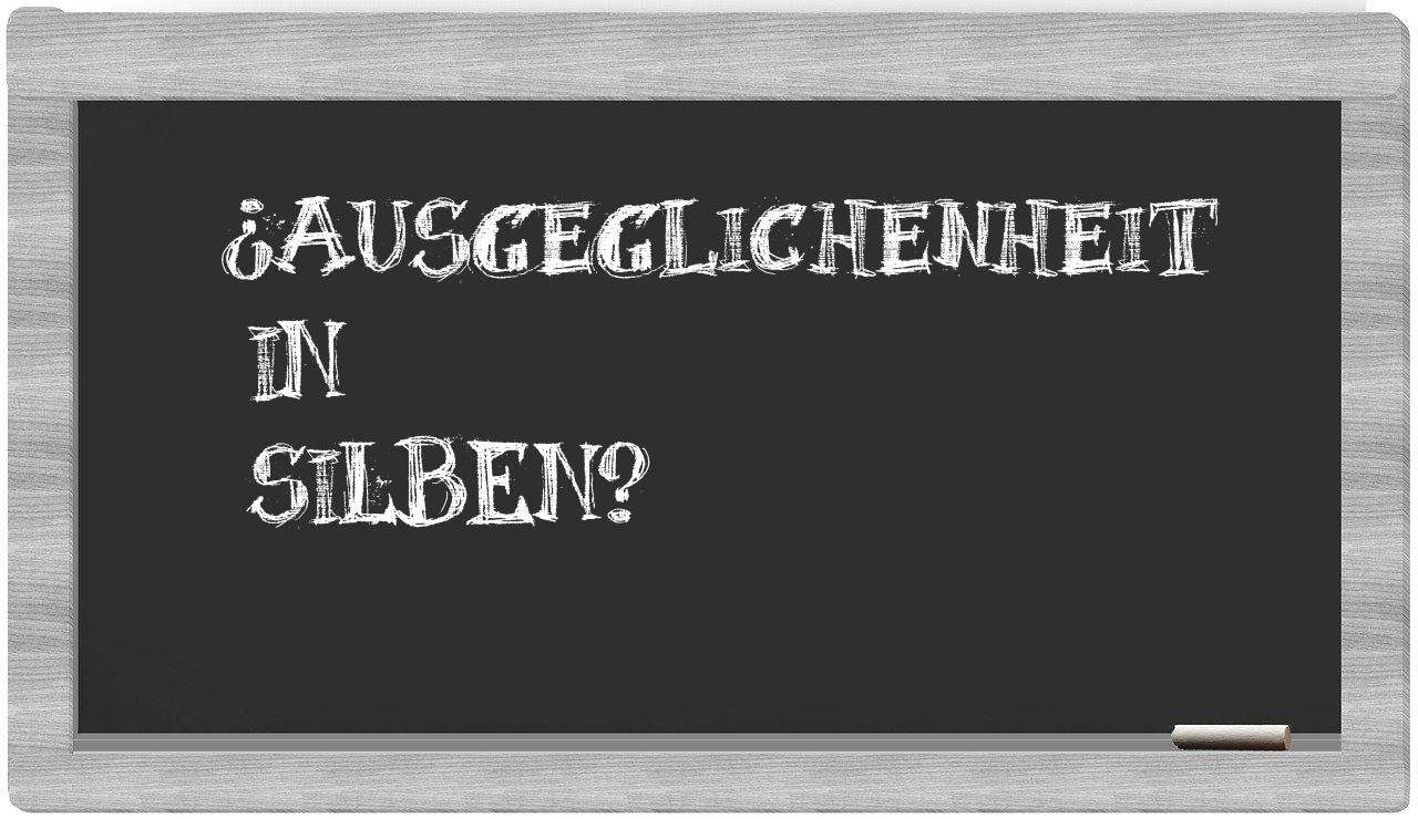 Ausgeglichenheit in syllables