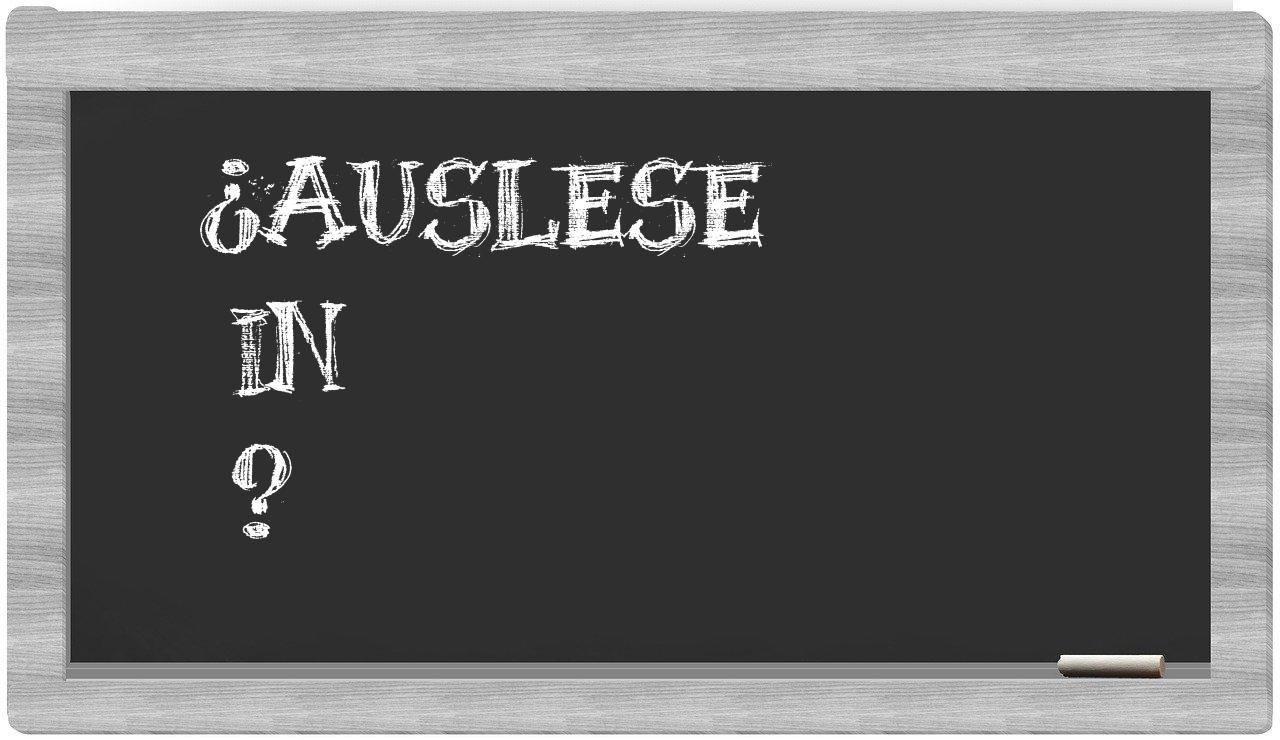 ¿Auslese en sílabas?