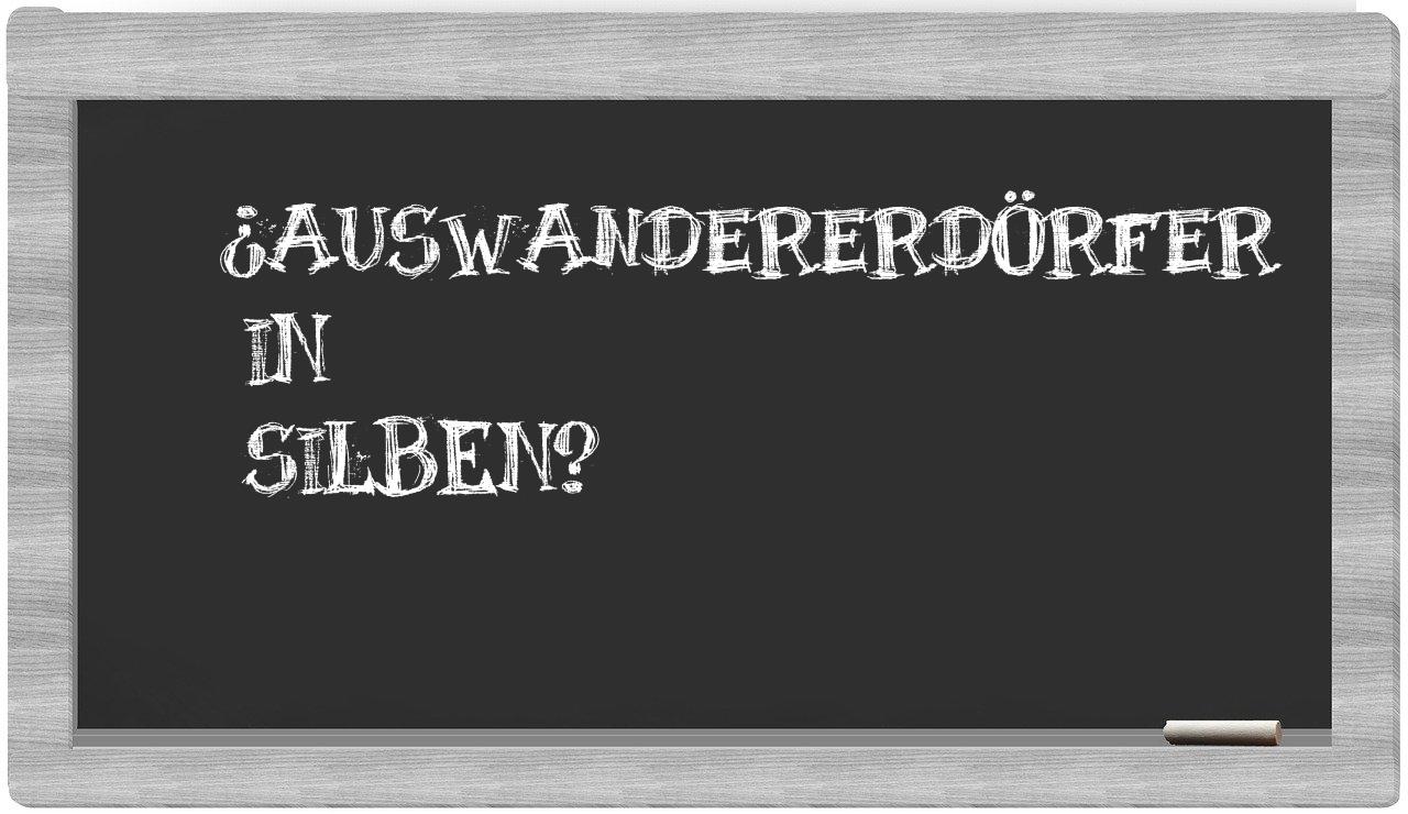 Auswandererdörfer in syllables
