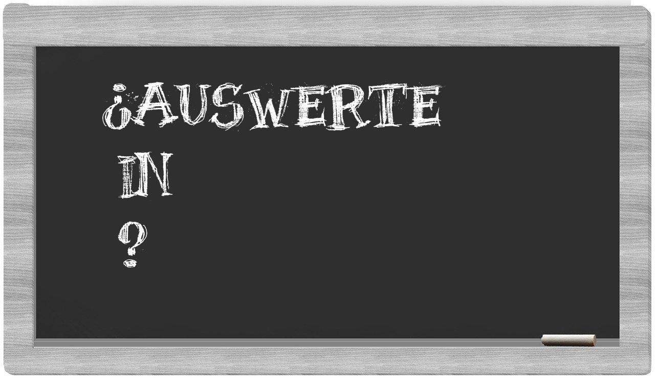 ¿Auswerte en sílabas?