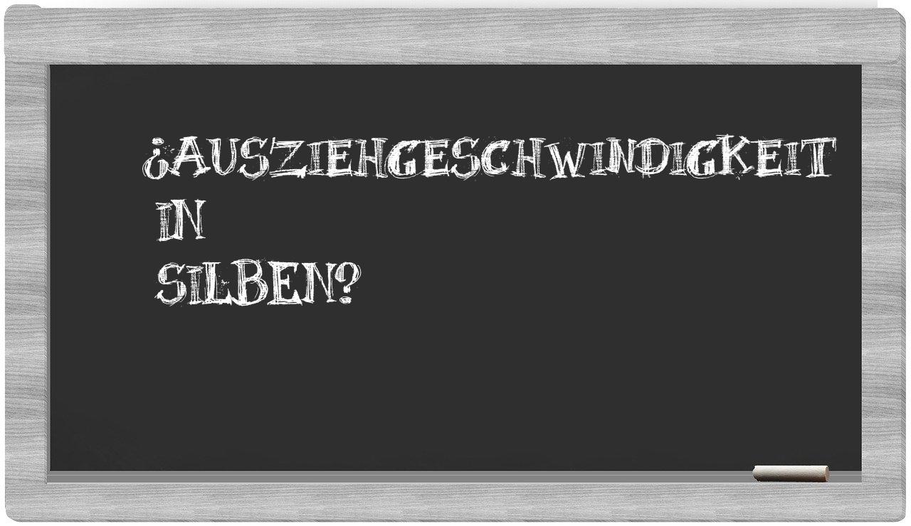 Ausziehgeschwindigkeit in syllables