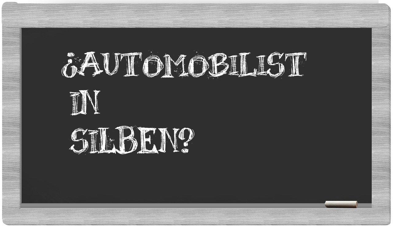 Automobilist in syllables