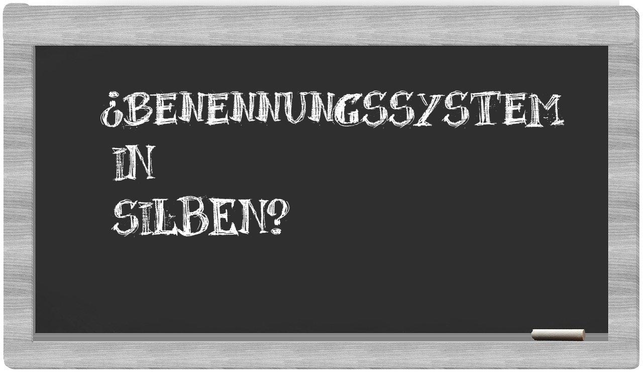 Benennungssystem in syllables