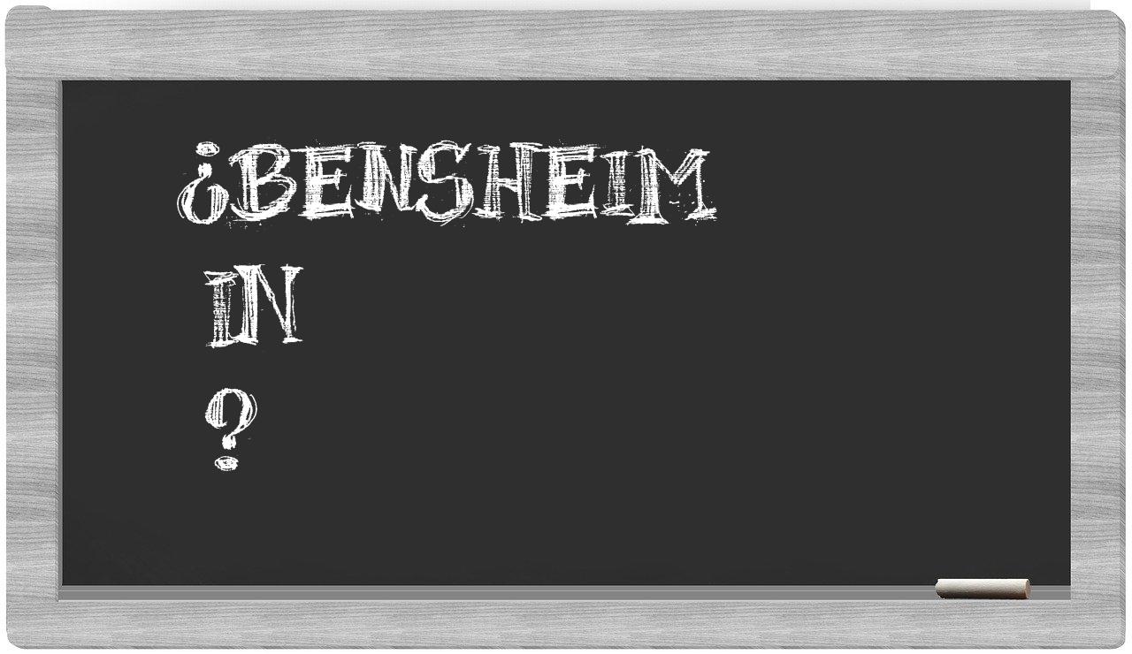 ¿Bensheim en sílabas?
