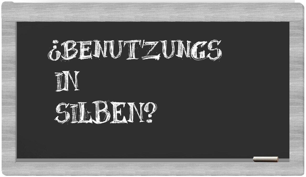 Benutzungs in syllables