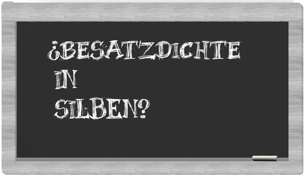 Besatzdichte in syllables