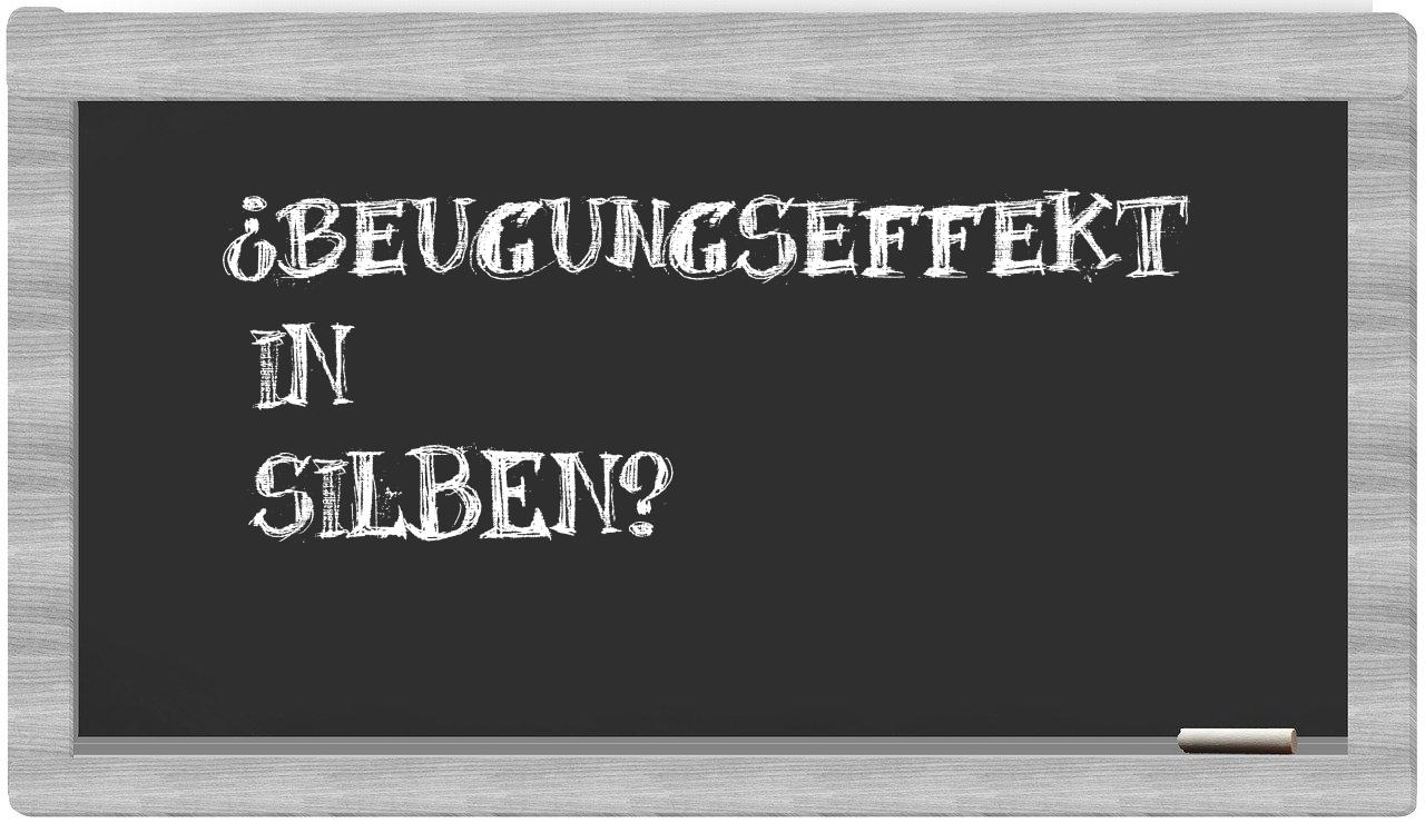 Beugungseffekt in syllables