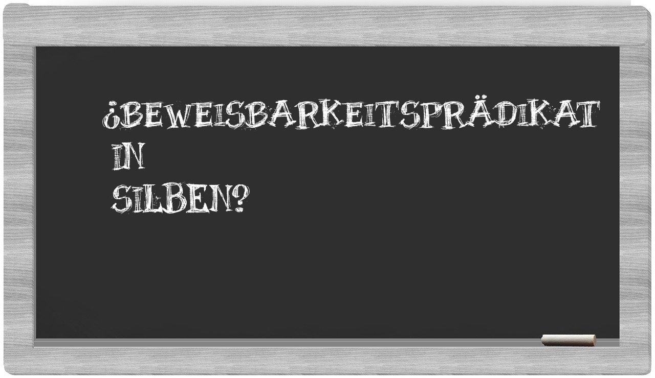 Beweisbarkeitsprädikat in syllables
