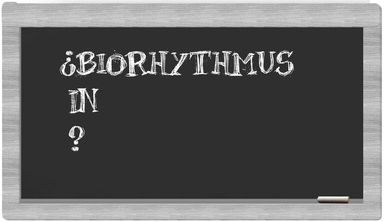 ¿Biorhythmus en sílabas?