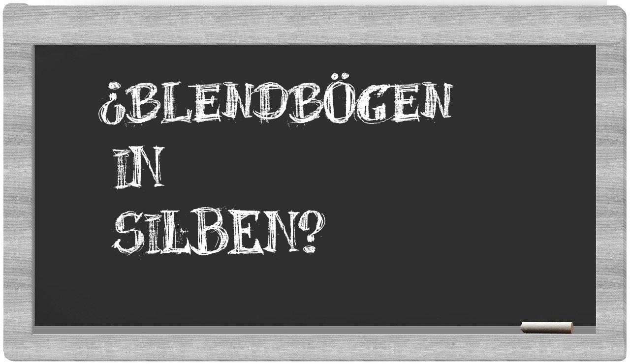 Blendbögen in syllables