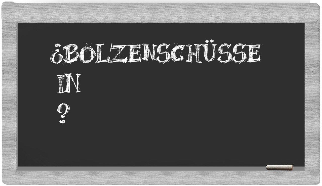 ¿Bolzenschüsse en sílabas?