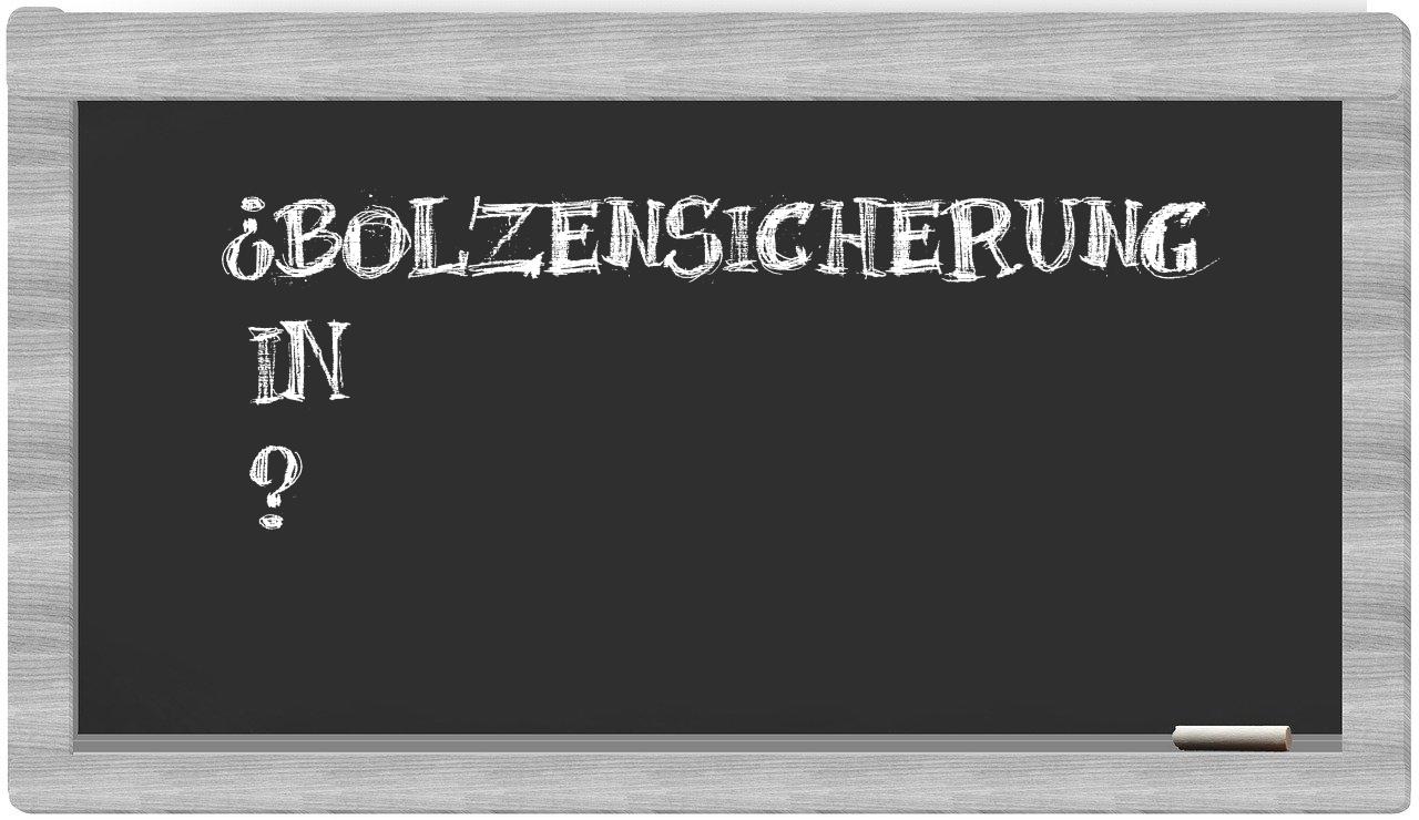 ¿Bolzensicherung en sílabas?
