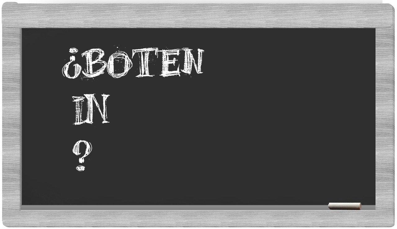 ¿Boten en sílabas?