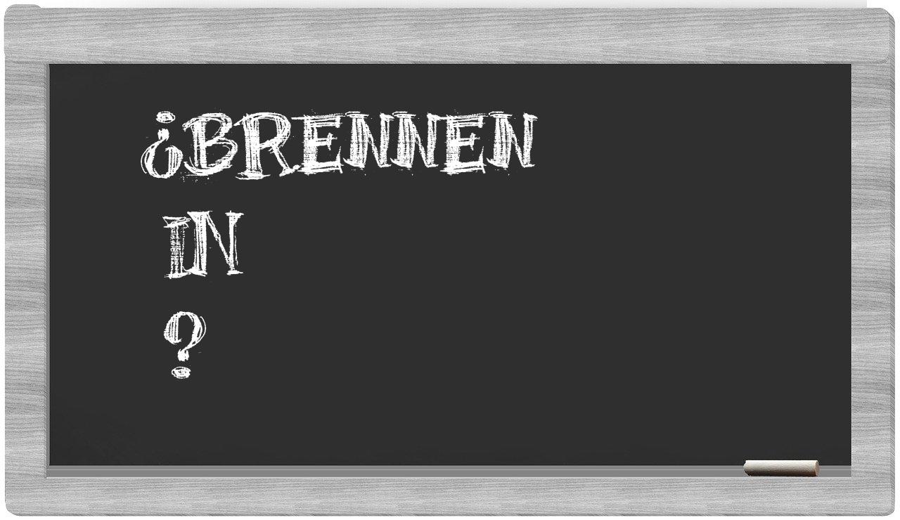 ¿Brennen en sílabas?