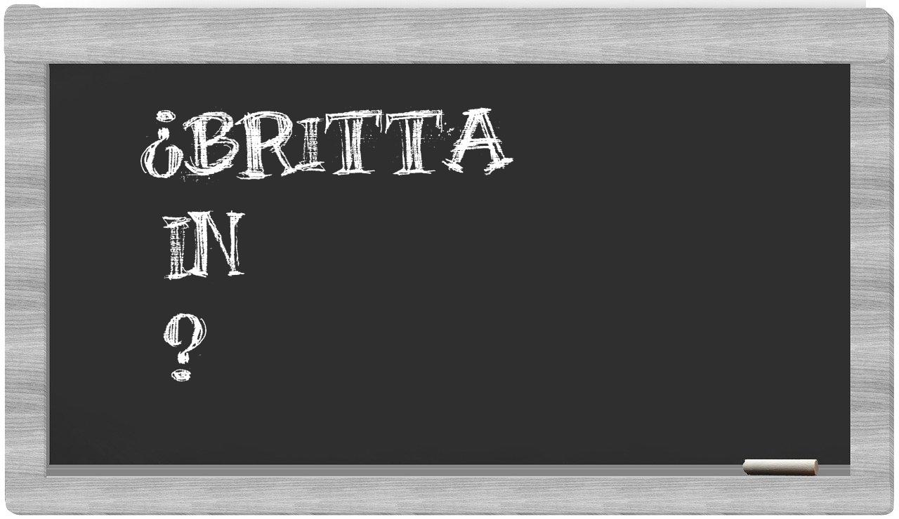 ¿Britta en sílabas?