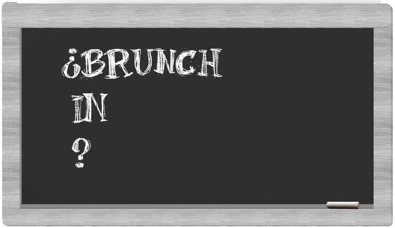 ¿Brunch en sílabas?