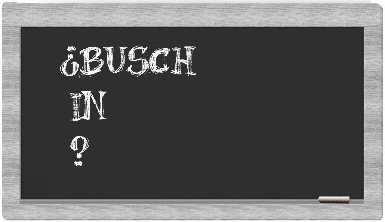 ¿Busch en sílabas?