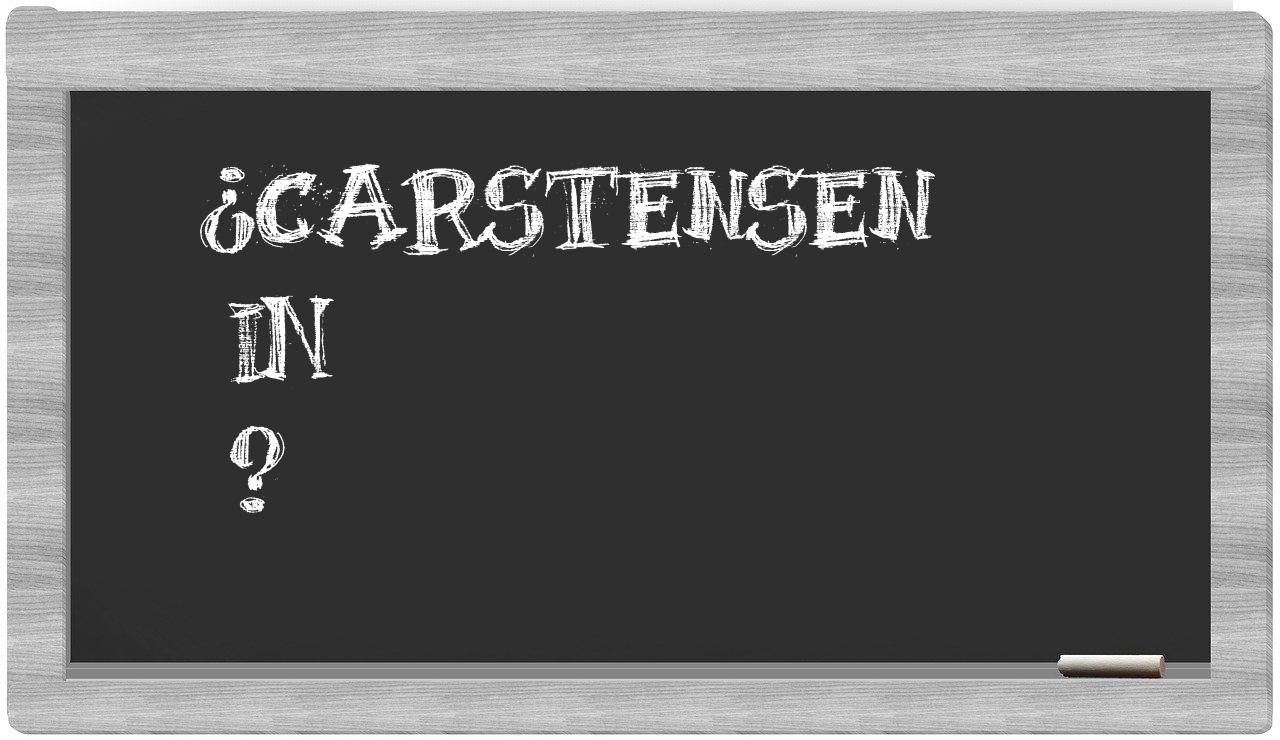 ¿Carstensen en sílabas?