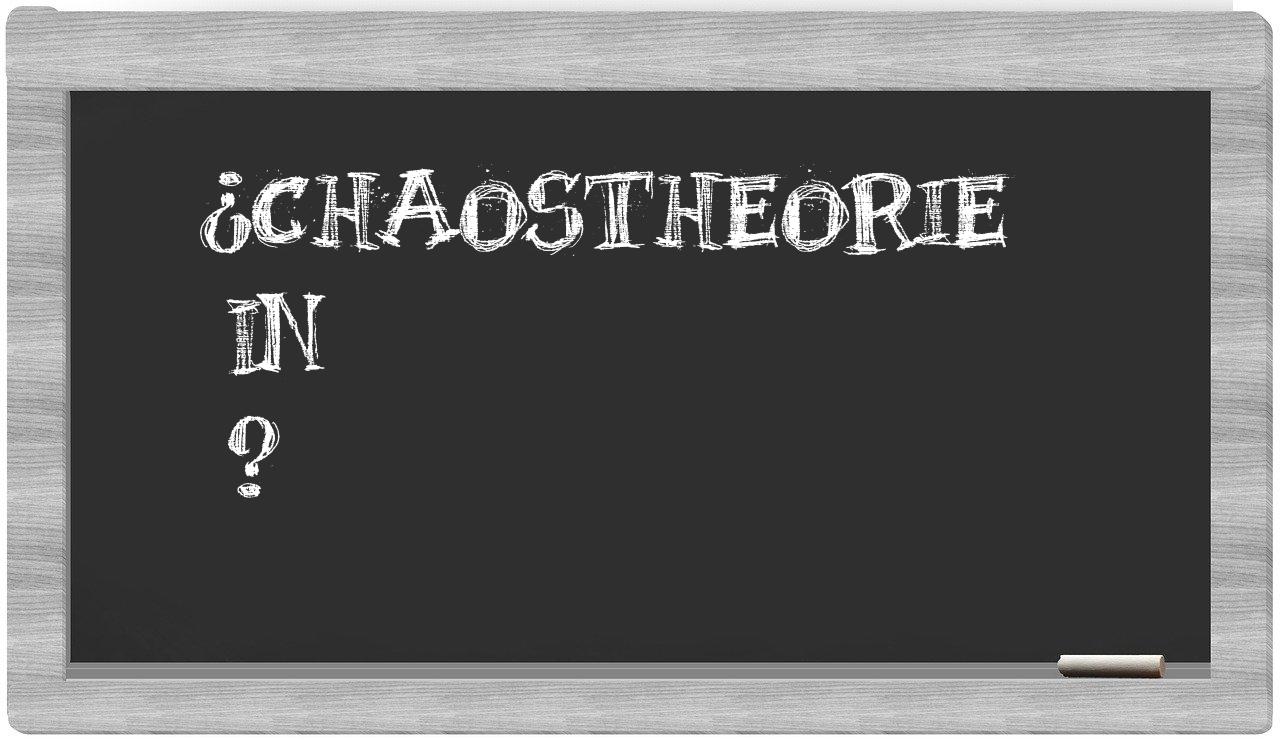 ¿Chaostheorie en sílabas?