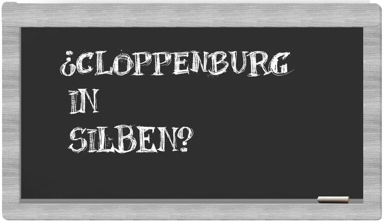 Cloppenburg in syllables