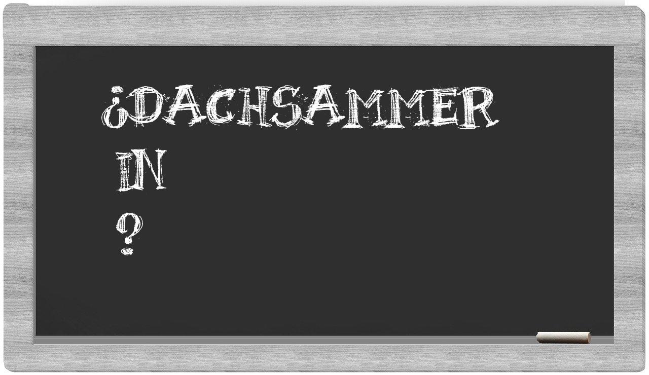 ¿Dachsammer en sílabas?