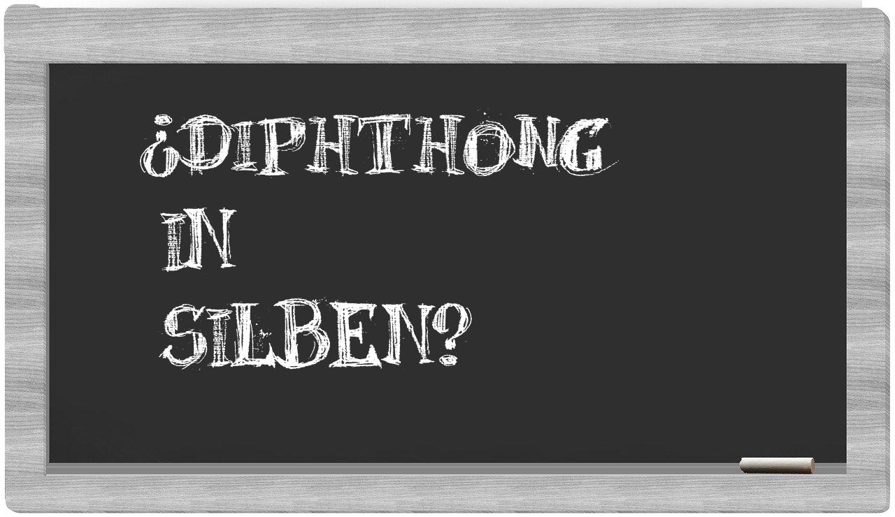 Diphthong in syllables
