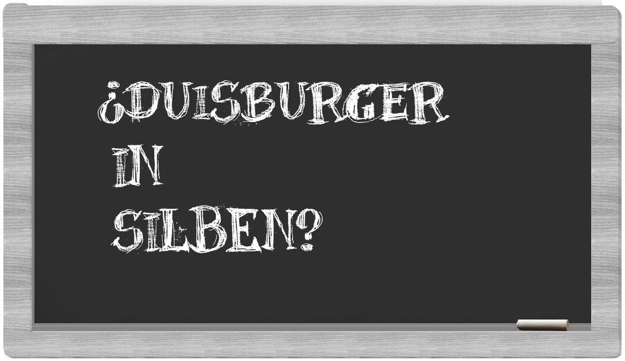 Duisburger in syllables