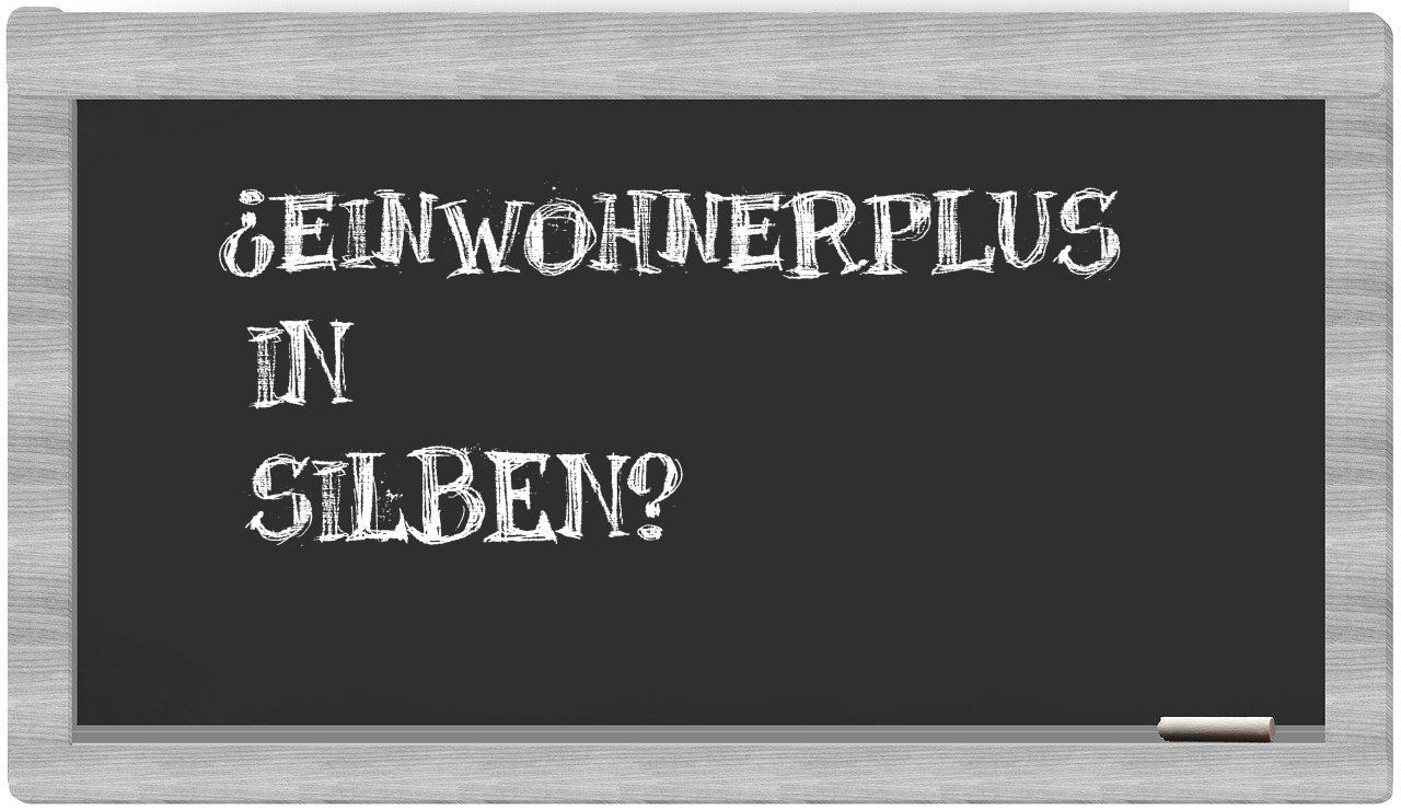 Einwohnerplus in syllables