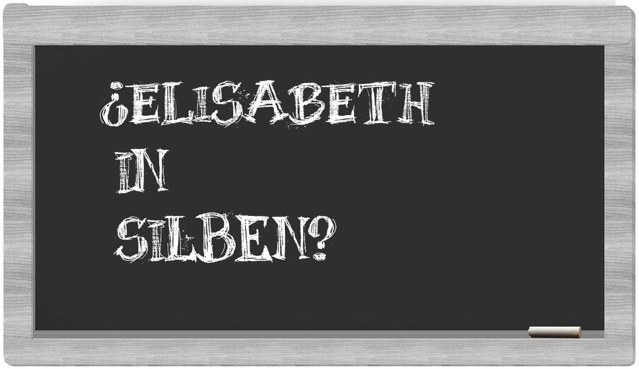 Elisabeth in syllables