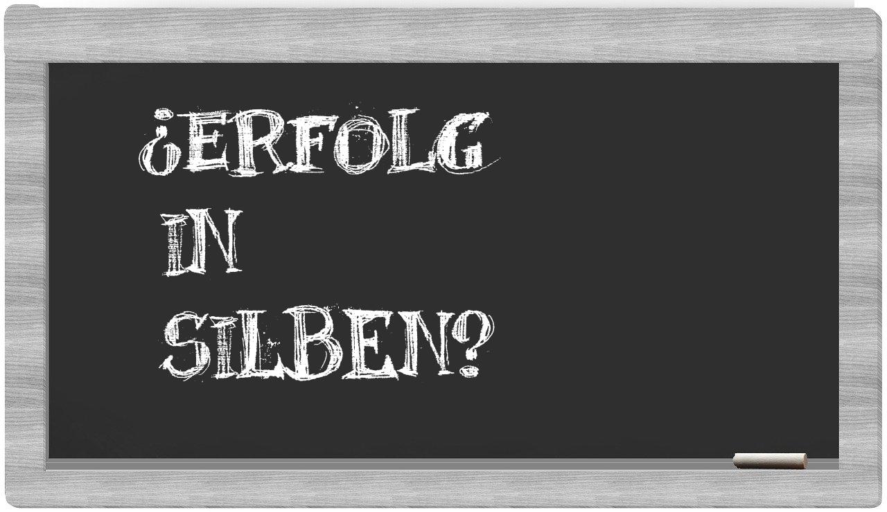 Erfolg in syllables
