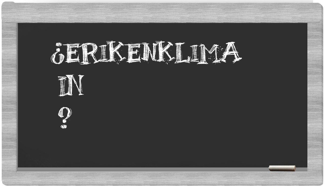 ¿Erikenklima en sílabas?