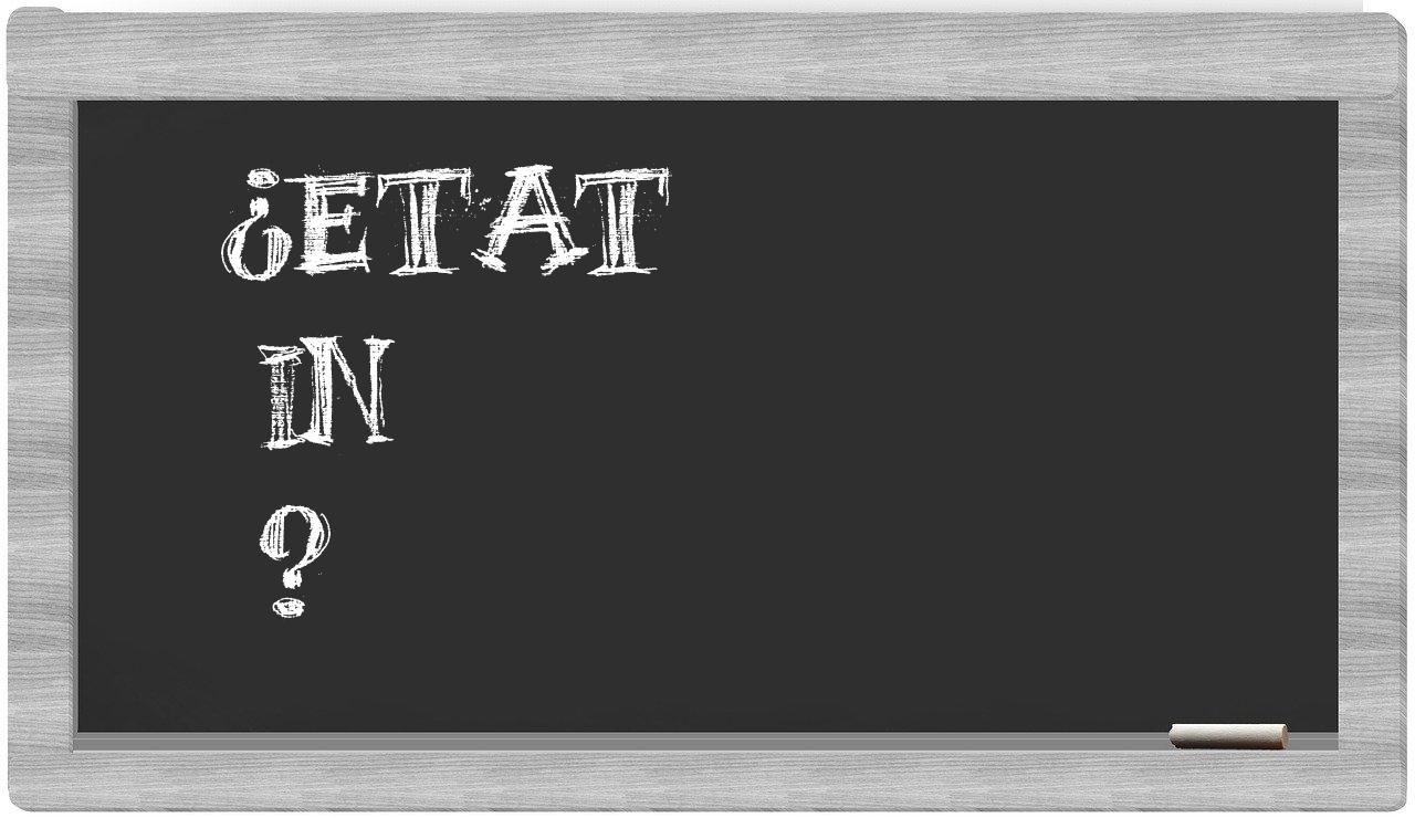 ¿Etat en sílabas?