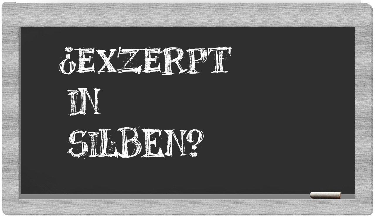 Exzerpt in syllables