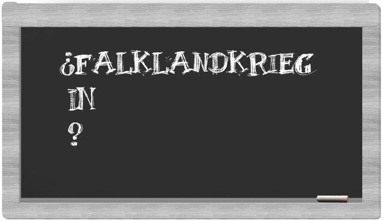 ¿Falklandkrieg en sílabas?
