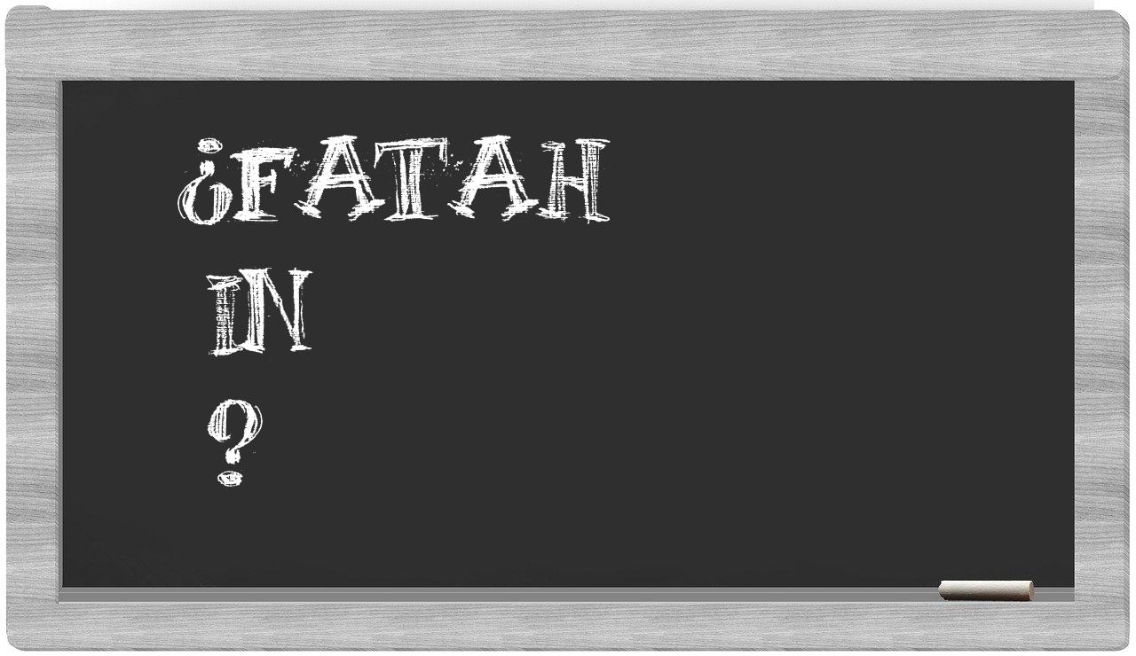 ¿Fatah en sílabas?