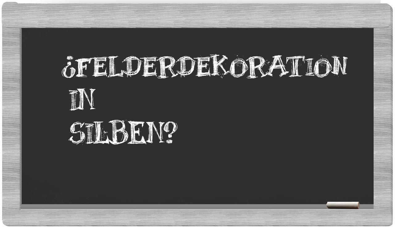 Felderdekoration in syllables